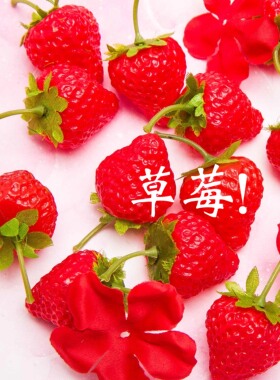 夏日小草莓清凉摄影直播食物摆件