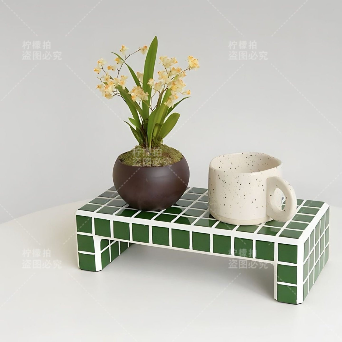 韩国ins风彩色陶瓷托盘马赛克杯垫艺术感家居摆设置物拍照道具,淘宝优惠券,粉丝福利购,淘宝优惠卷