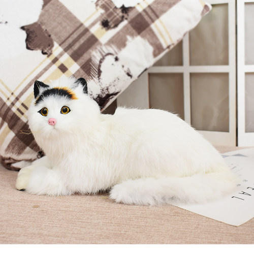 大号会叫仿真猫咪毛绒玩具仿真猫假猫小猫模型仿真动物玩偶摆件 - 图0