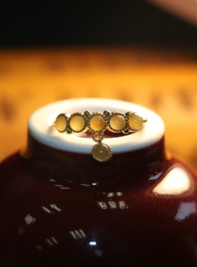 天然和田玉糖料戒指女款玉石