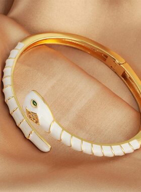 跨境欧美新款滴油蛇形开口手镯简约个性小众手饰一件代发