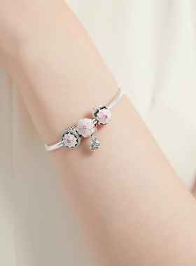 木兰花银手串ins小众diy珠子滴胶