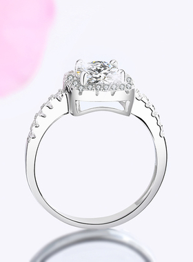 莫桑石钻戒女婚戒对戒结婚一对银