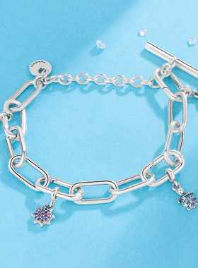 银手链串珠环环相扣小众设计饰品