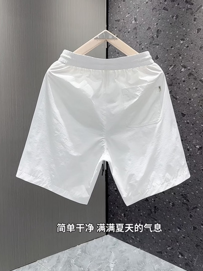 2025夏季新款男士休闲短裤宽松直筒运动速干沙滩裤美式拼色五分裤