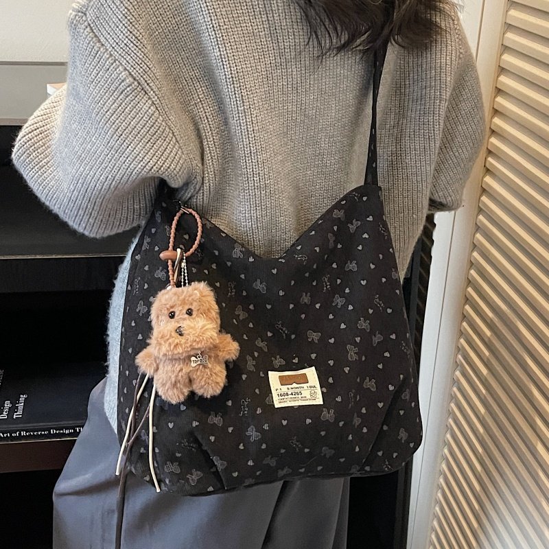 碎花帆布斜挎包包女大容量单肩腋下包小众百搭学生上课通勤托特包,淘宝优惠券,粉丝福利购,淘宝优惠卷