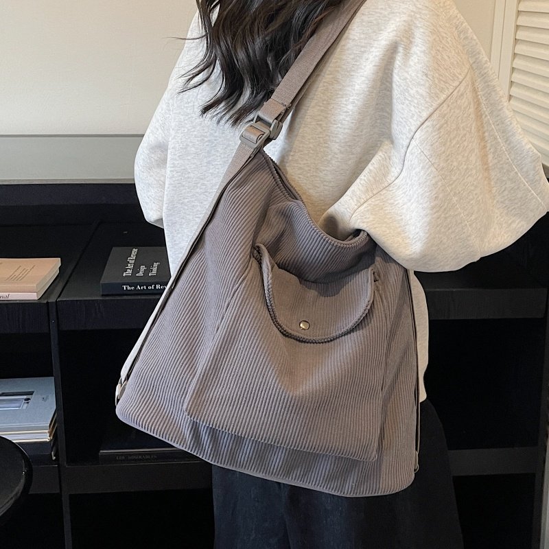 灯芯绒布包包女大容量单肩多功能双肩包小众百搭外出通勤斜挎背包,淘宝优惠券,粉丝福利购,淘宝优惠卷