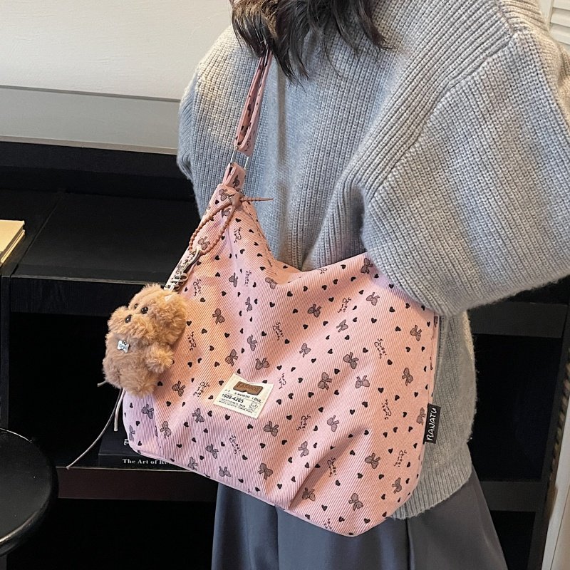 碎花帆布斜挎包包女大容量单肩腋下包小众百搭学生上课通勤托特包,淘宝优惠券,粉丝福利购,淘宝优惠卷