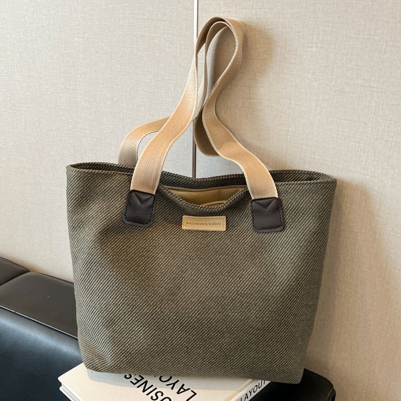 简约帆布托特包包女2025新款大容量通勤手提袋百搭休闲上课单肩包,淘宝优惠券,粉丝福利购,淘宝优惠卷