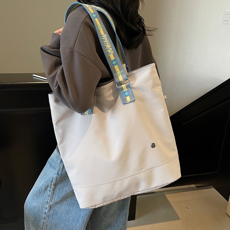 夏季尼龙布包包女大容量上课通勤手提袋百搭休闲大学生单肩托特包,淘宝优惠券,粉丝福利购,淘宝优惠卷