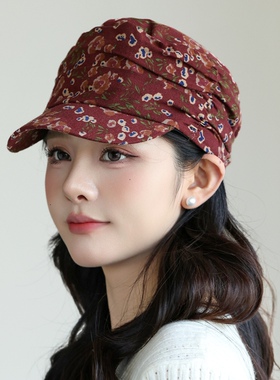 春夏女碎花鸭舌帽户外休闲