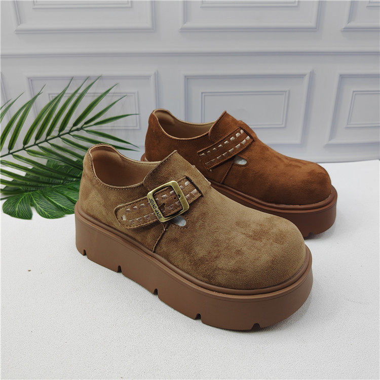 品牌撤柜2026复古风勃肯鞋女厚底松糕鞋圆头皮带扣休闲百搭单鞋,淘宝优惠券,粉丝福利购,淘宝优惠卷