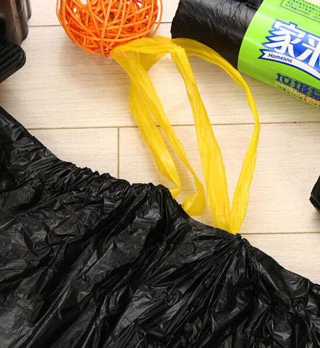 家来纳大号抽绳垃圾袋75x85加厚承重手提自动收口黑色塑料袋30只 - 图0