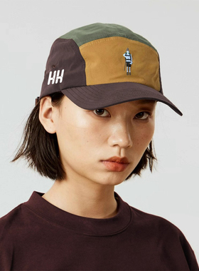 正品HH小人刺绣鸭舌帽男女美式拼接五片帽户外山系速干棒球帽