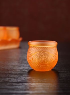 琉璃供佛杯家用供奉观音圣仙家财神供酒杯茶杯佛具水杯