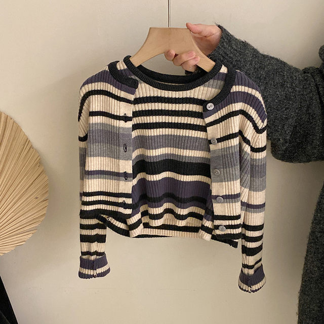 Children's two-piece fashionable knitted streetwear spring style children's clothing