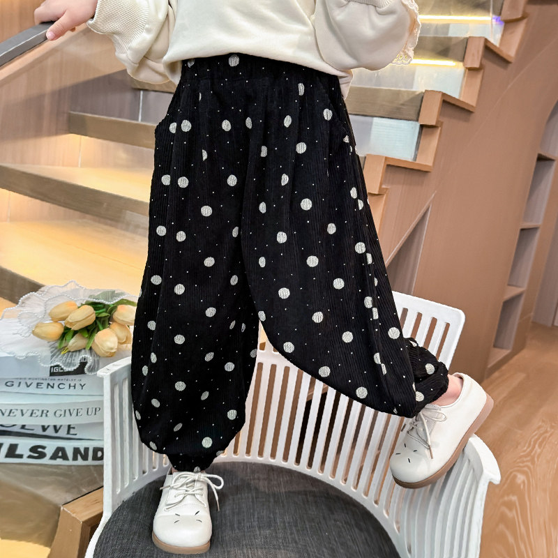 儿童灯芯绒裤子甜美2025新款女小童灯笼裤时髦女童长裤春装网红潮,淘宝优惠券,粉丝福利购,淘宝优惠卷