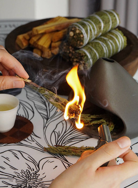 秘鲁圣木palo santo holder鼠尾草燃烧托盘支架陶瓷线香插香薰炉