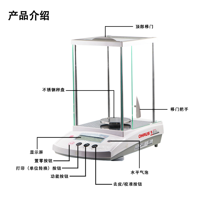 奥豪斯PR124ZH/E电子分析天平PR224ZH/E实验室万分之一0.1mgCP214-图2