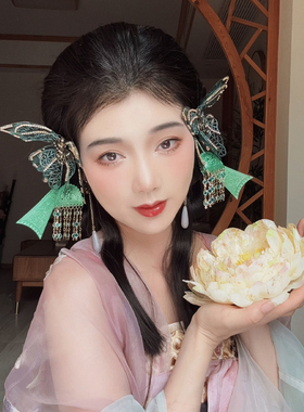 新中式暗黑蝴蝶发夹/发钗新娘