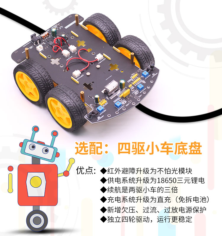 arduino智能小车scratch3编程机器人Mind+智能车循迹避障蓝牙wifi - 图0