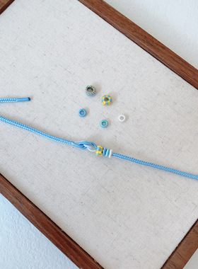 纯手工编织双联结八股成品手链半成品可穿黄金银饰品吊坠挂件手绳