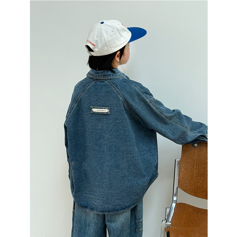 男女童牛仔衬衫2025秋装新款儿童洋气时髦长袖衬衣中大童百搭上衣,淘宝优惠券,粉丝福利购,淘宝优惠卷