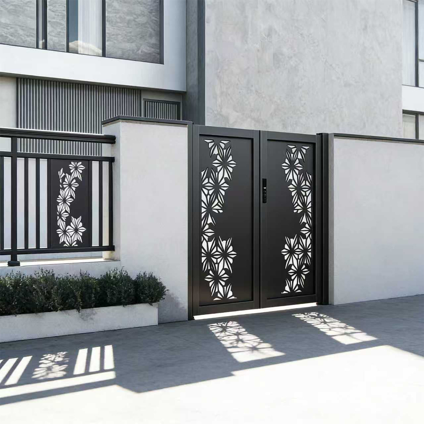 铝合金庭院大门户外农村自建房别墅院子大门楼铁艺电动平移双开门,淘宝优惠券,粉丝福利购,淘宝优惠卷