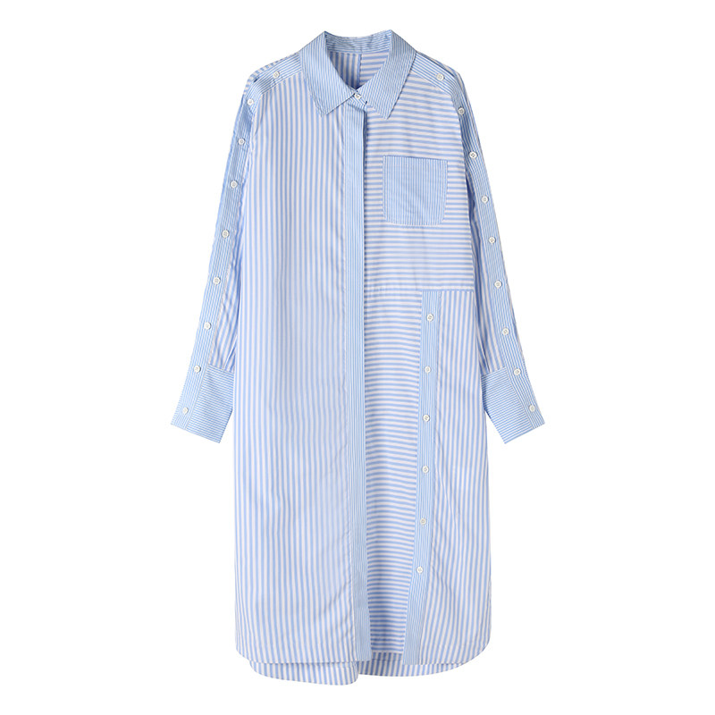 2020秋装女中长款衬衫长袖衬衣裙 赛之妮衬衫