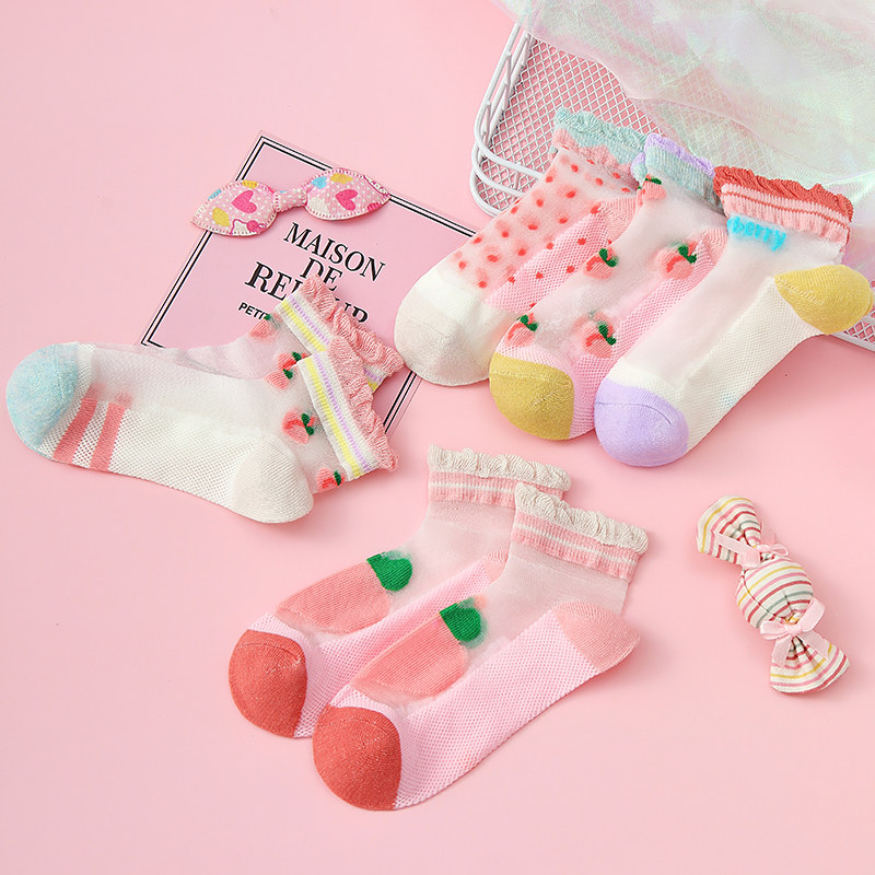 浪莎夏季花边公主宝宝水晶女童袜子 浪莎启元船袜