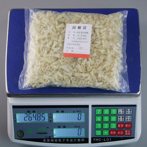 接线帽 尼龙压线帽3mm 电源线连接座 1000支铜芯 闭线端子 φ3 - 图3