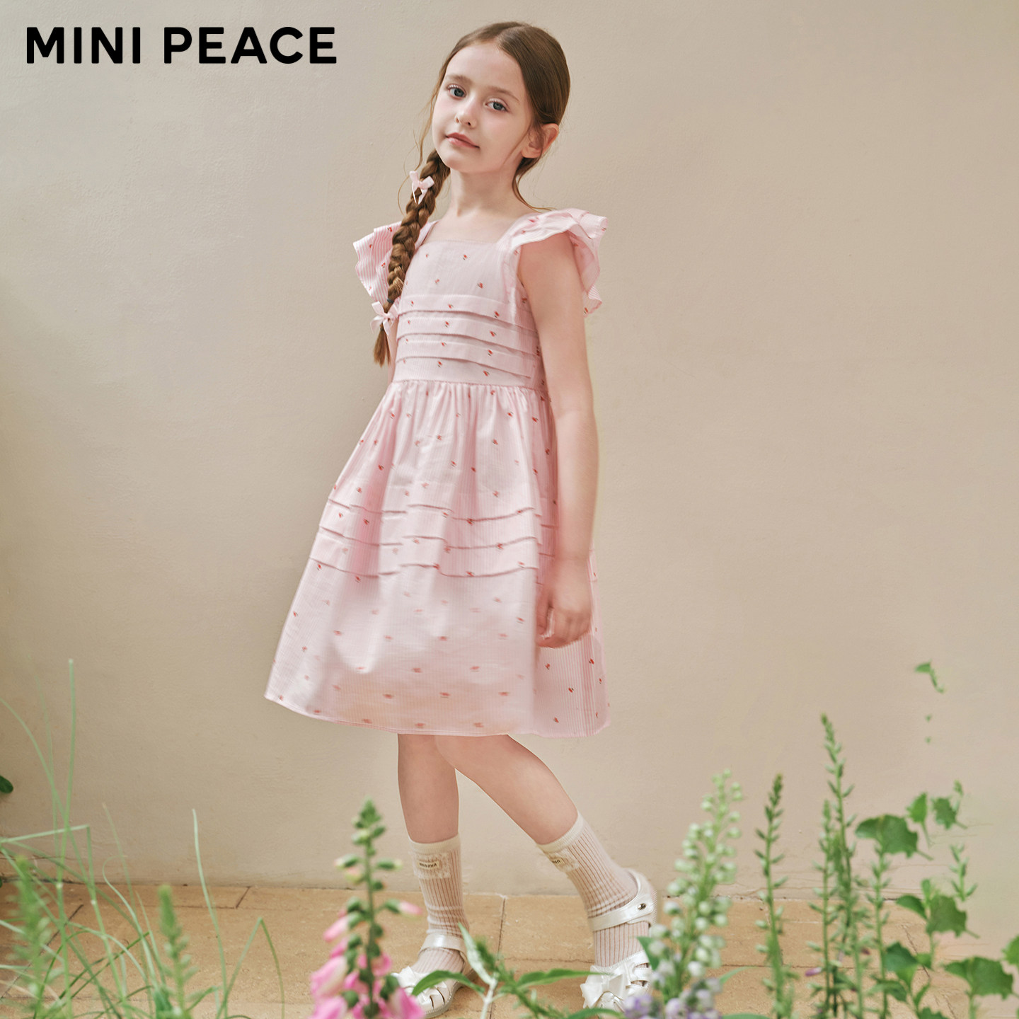 【时尚系列】MINIPEACE太平鸟童装女童连衣裙夏季小飞袖樱桃裙子