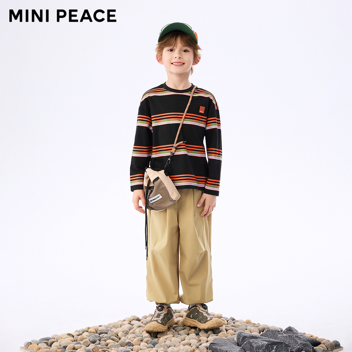 MINIPEACE太平鸟童装男童工装裤秋季新款宽松户外儿童裤子长裤