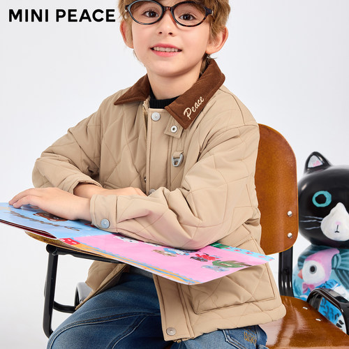 【专柜同款】MINIPEACE太平鸟童装男童棉服棉袄儿童工装外套冬装 - 图1
