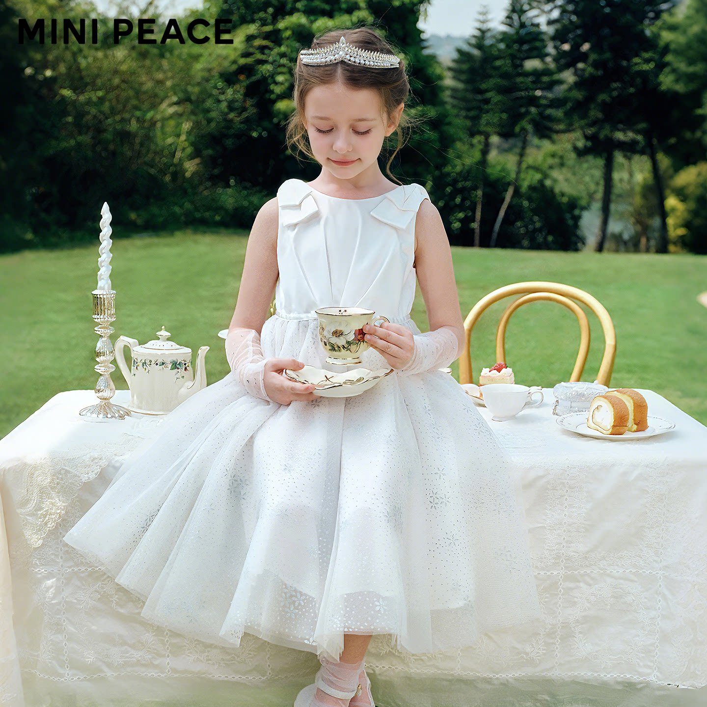 【公主系列】MINIPEACE太平鸟童装法式缎面连衣裙夏季礼服公主裙
