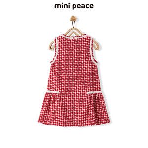 minipeace太平鸟童装女童裙子冬季格纹背心裙洋气