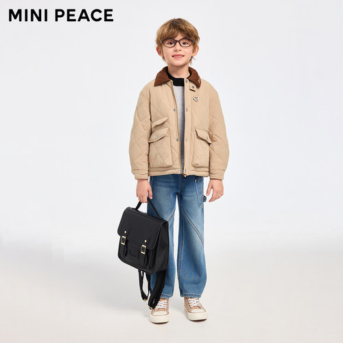 【专柜同款】MINIPEACE太平鸟童装男童棉服棉袄儿童工装外套冬装 - 图2