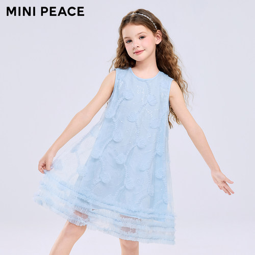 【公主系列】MINIPEACE太平鸟童装女童夏新款无袖公主裙珠片纱裙 - 图1