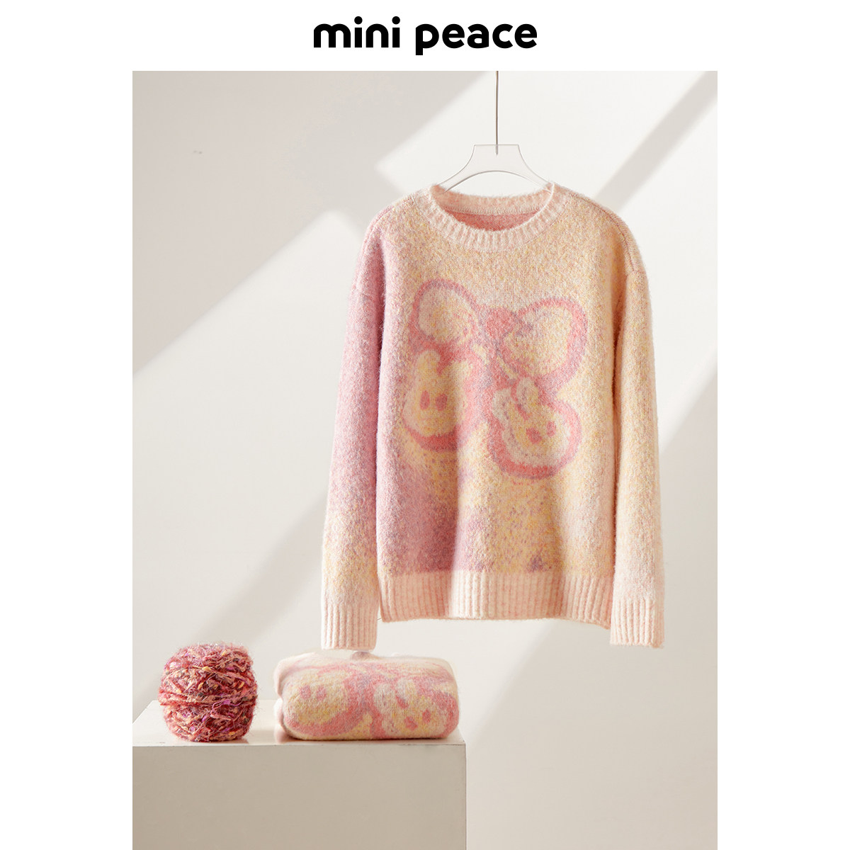 MINIPEACE太平鸟童装女童可爱毛衣儿童渐变针织衫儿童内搭上衣新