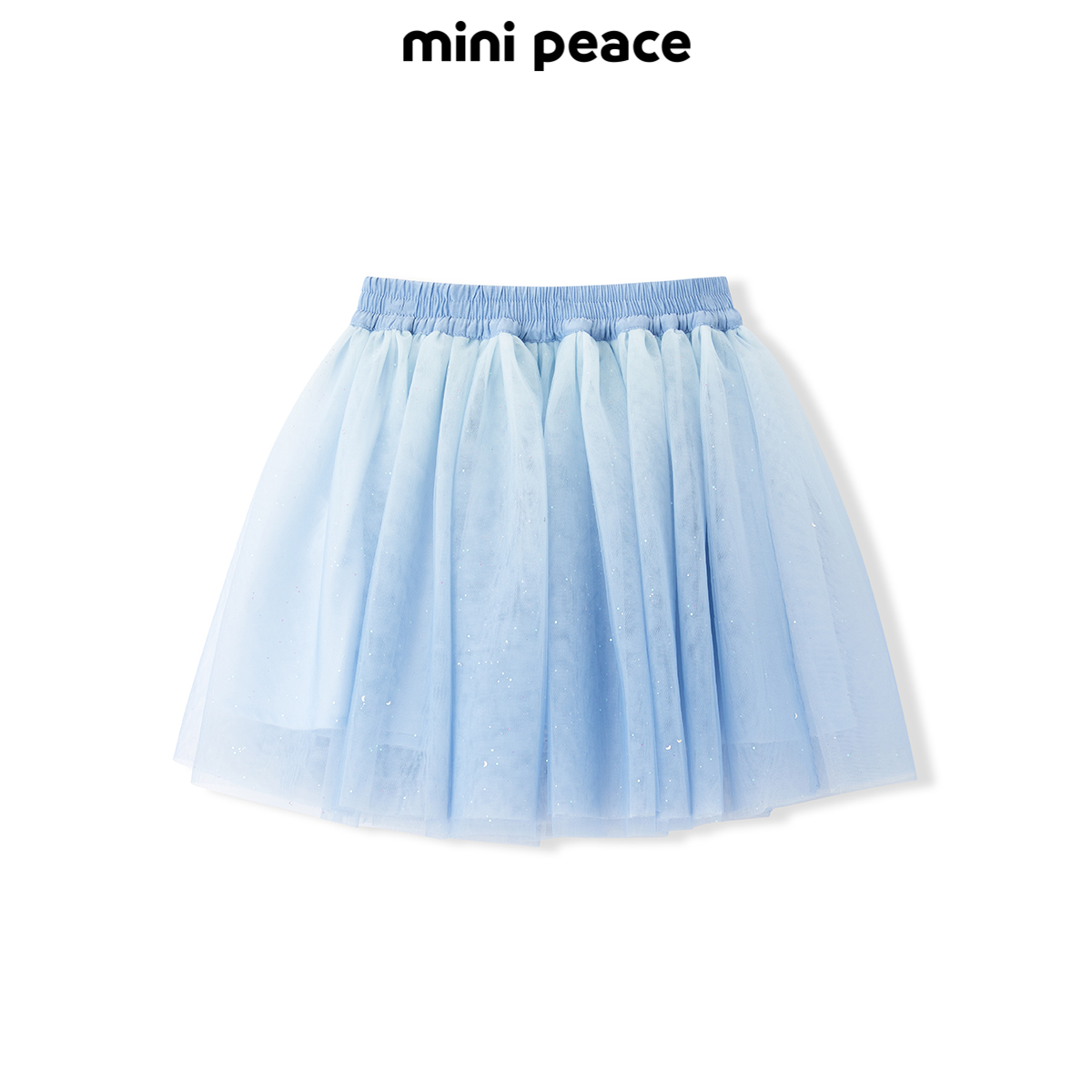 【专柜同款】minipeace太平鸟童装女童半身裙秋季蓝色亮片短裙