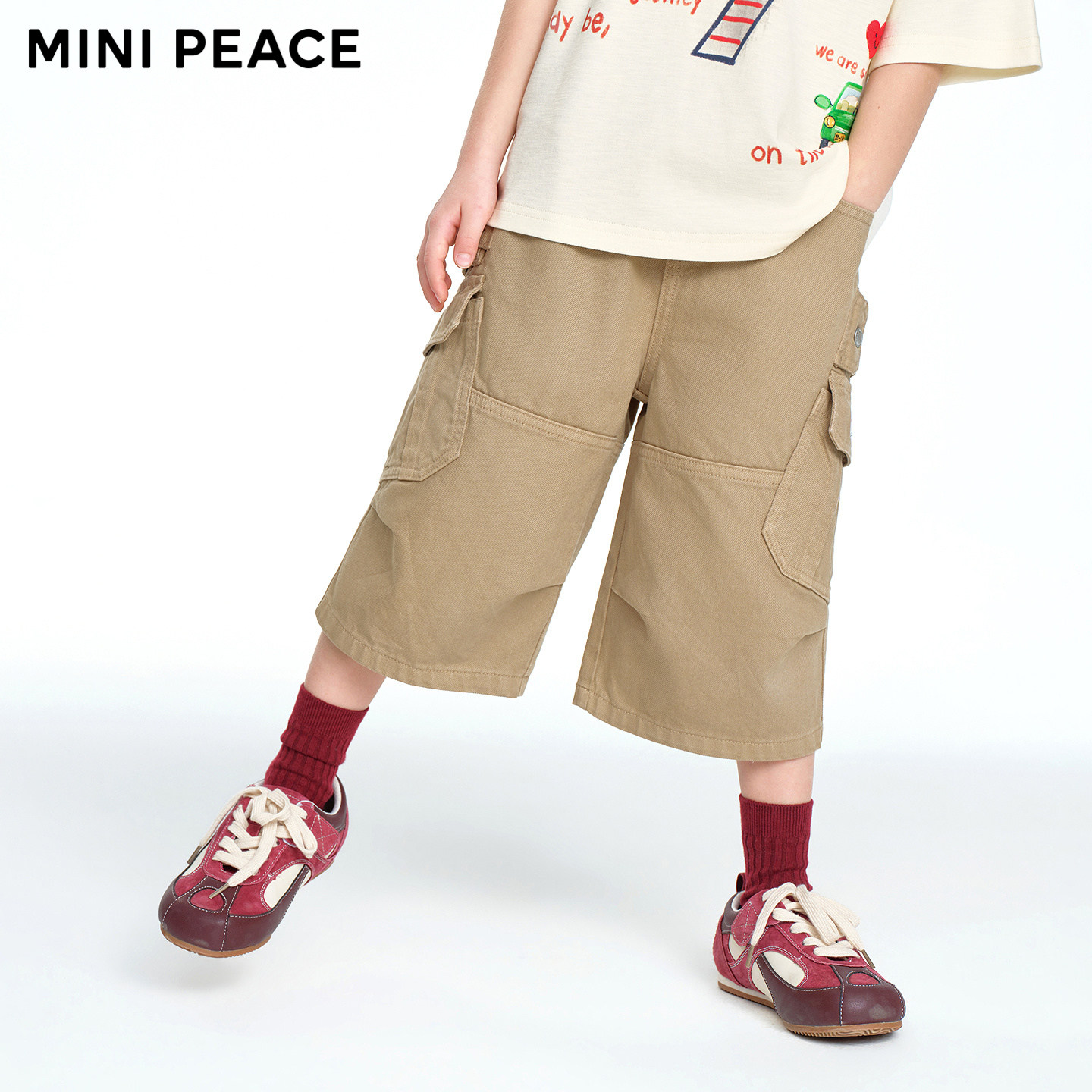 MINIPEACE太平鸟童装男童中短裤夏季软牛仔工装七分裤儿童裤子