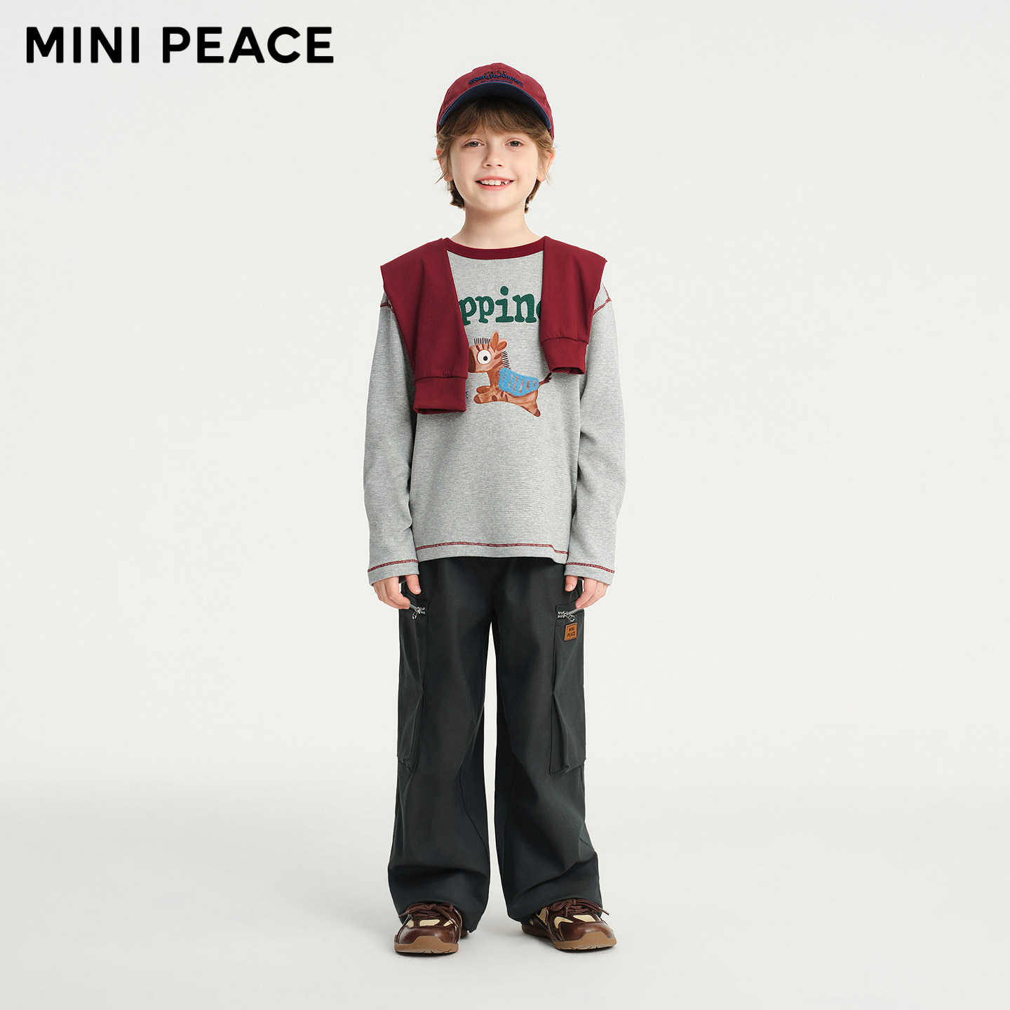 MINIPEACE太平鸟童装太平鸟童装男童长袖T恤春秋装卫衣上衣简潮新