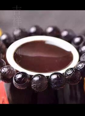 天然黑曜石雕刻有求必应貔貅手链