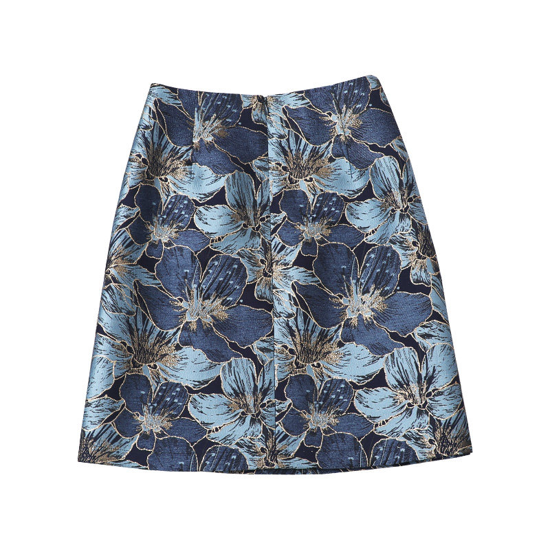 高腰2020秋冬季新款牛仔蓝色半身裙 mzgg木子格格半身裙