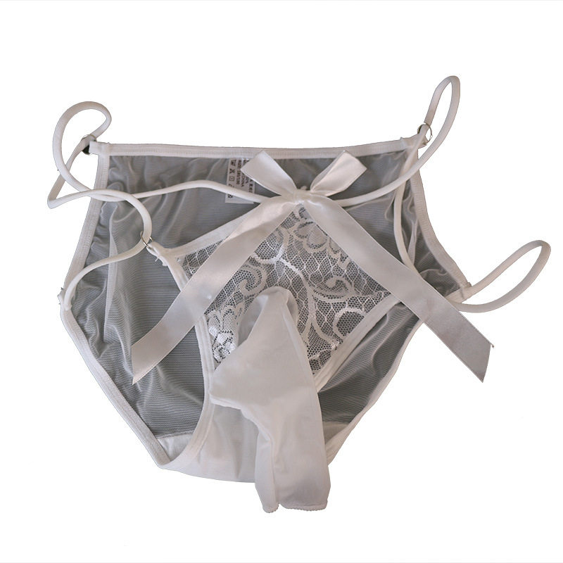 性感男士jj套内裤镂空蕾丝网纱紧身用交叉细带透明囊袋伪娘三角裤,淘宝优惠券,粉丝福利购,淘宝优惠卷
