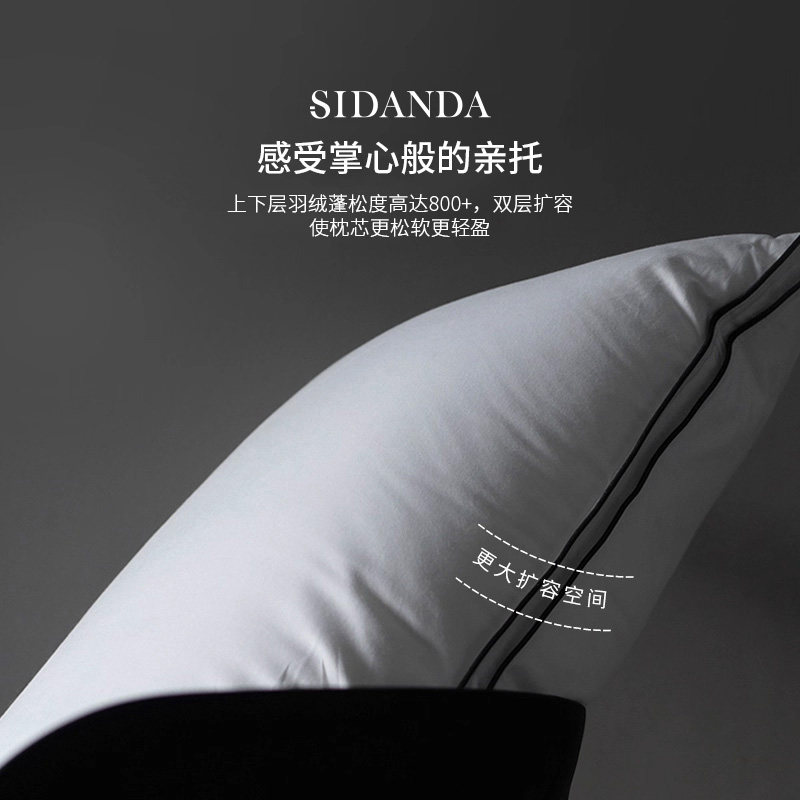 SIDANDA匈牙利95白鹅绒枕五星级酒店羽绒枕头 全鹅绒枕芯泡芙枕,淘宝优惠券,粉丝福利购,淘宝优惠卷