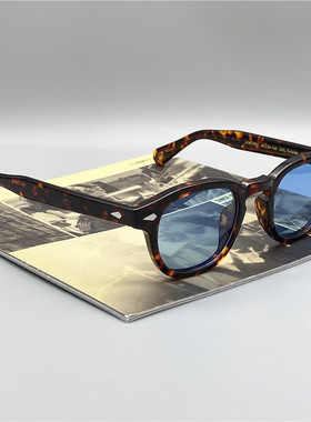 moscot玛士板材复古浅蓝色太阳镜