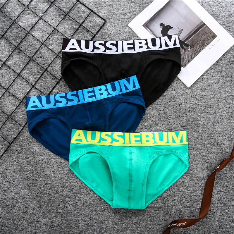 aussiebum男士纯棉内裤性感囊袋字母低腰提臀舒适透气吸汗托举显 - 图0