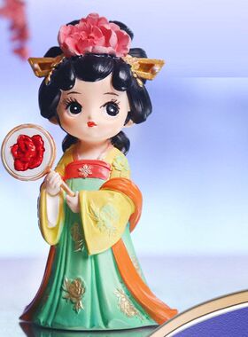 国潮古风女孩年锦华章盲盒摆件