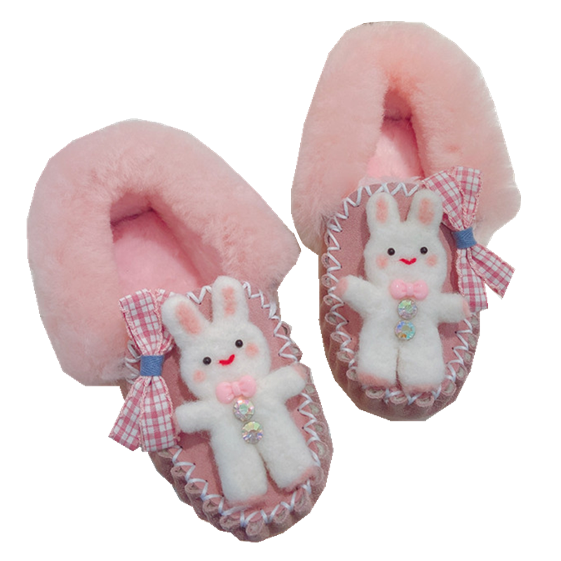 冬季新款甜美牛皮短靴梦幻小熊可爱洛丽塔少女加绒加厚雪地靴棉鞋,淘宝优惠券,粉丝福利购,淘宝优惠卷